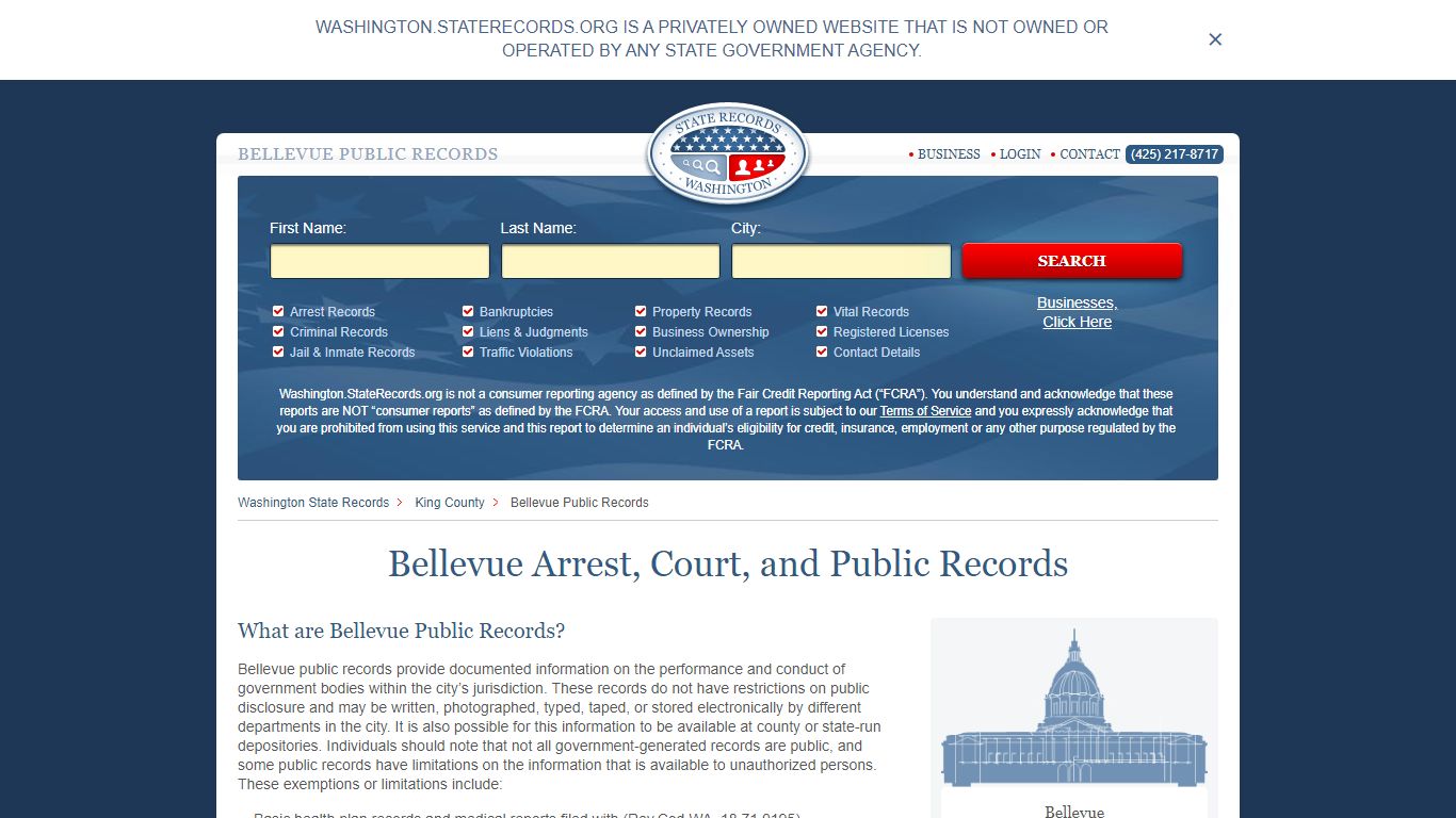 Bellevue Arrest, Court, and Public Records